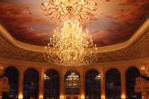 Chandeliers in the main dining hall.